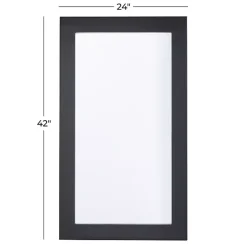 Black Rectangular Wood Wall Mirror, 24x42 in.
