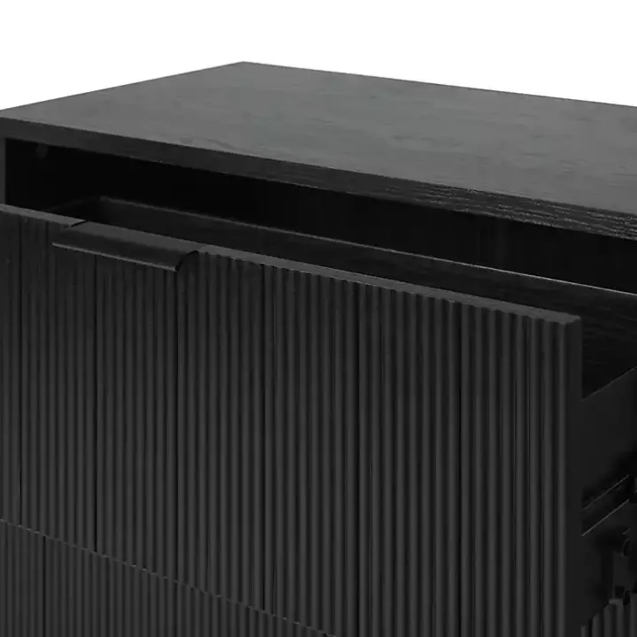 Black Reeded 3-Drawer Dresser