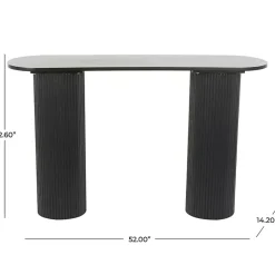 Black Ribbed Pillars Console Table