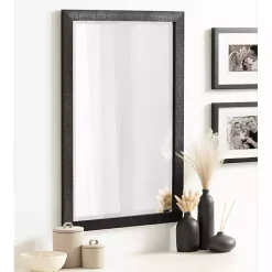 Black Ribbed Renna Wall Mirror, 20x30 in.