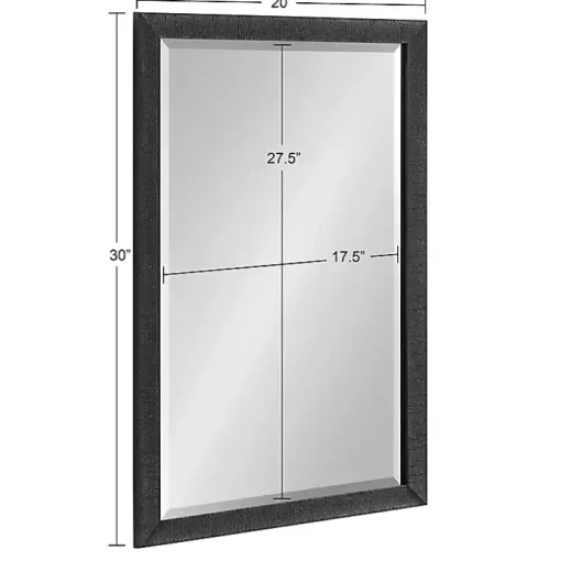 Black Ribbed Renna Wall Mirror, 20x30 in.