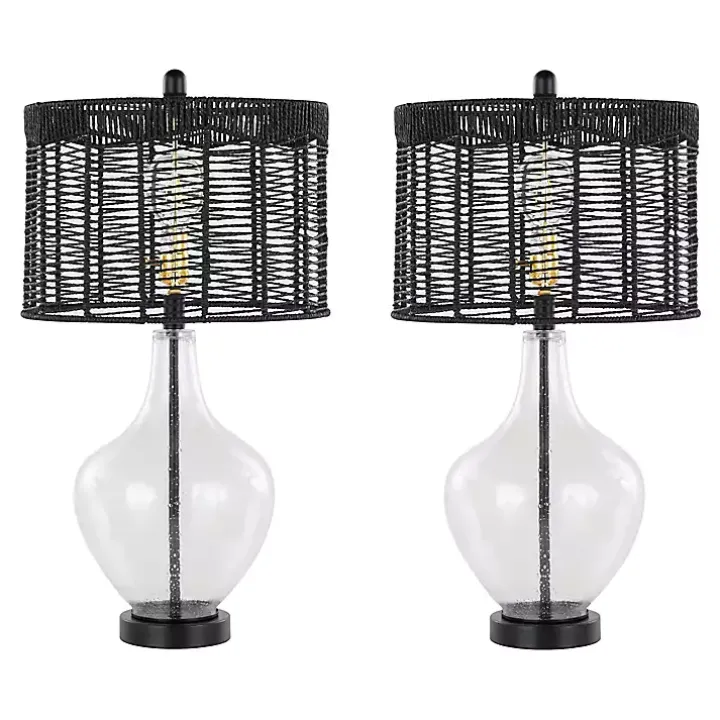 Black Rope Jenny Table Lamps, Set of 2