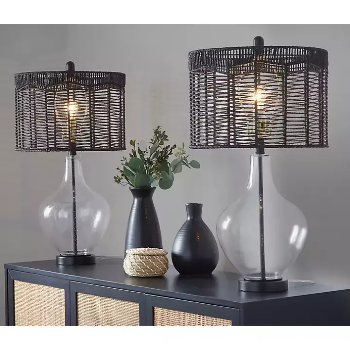 Black Rope Jenny Table Lamps, Set of 2