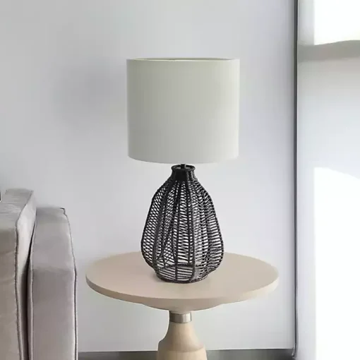 Black Rope Woven Table Lamp