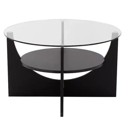 Black Round Glass Coffee Table