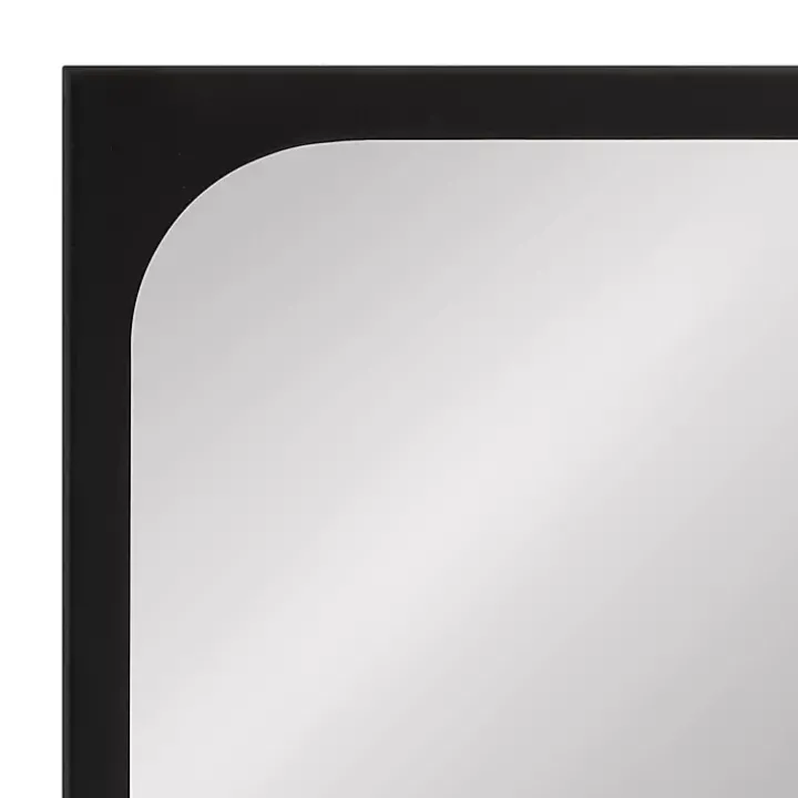Black Rounded Rectangle Wall Mirror