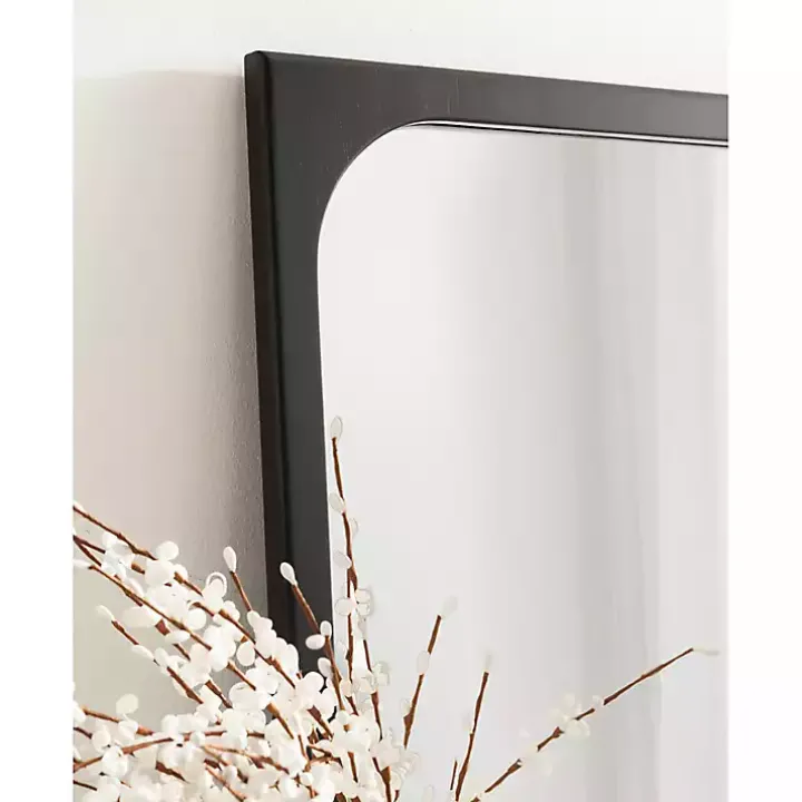 Black Rounded Rectangle Wall Mirror
