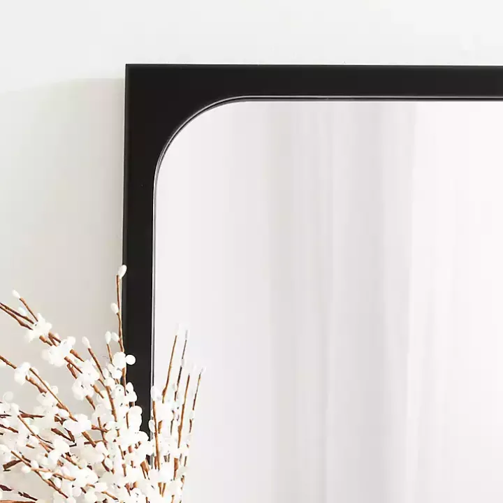 Black Rounded Rectangle Wall Mirror