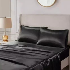 Black Satin King 2-pc. Pillow Case Set