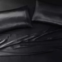 Black Satin King 2-pc. Pillow Case Set