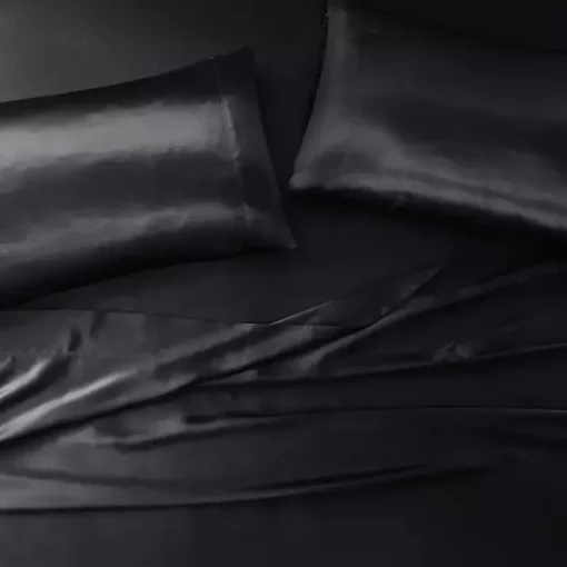Black Satin King 2-pc. Pillow Case Set