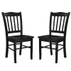 Black Shaker Wood Dining Chairs, Set of 2