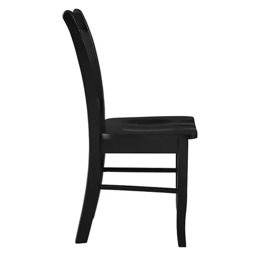 Black Shaker Wood Dining Chairs, Set of 2
