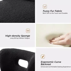 Black Sherpa Barrel Accent Chair