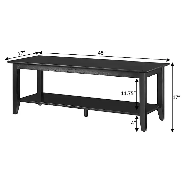 Black Simple Rectangular Coffee Table