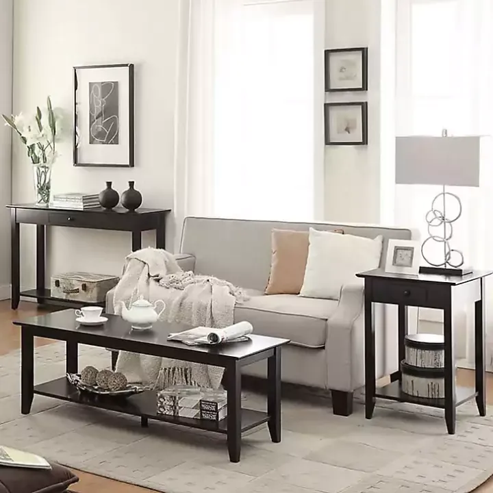 Black Simple Rectangular Coffee Table