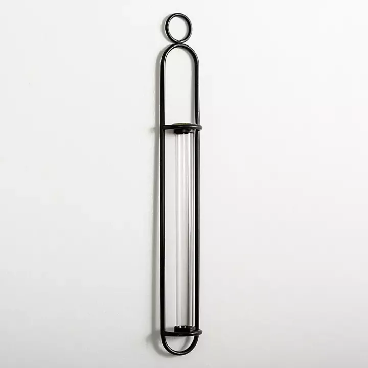 Black Singular Glass Wall Budvase