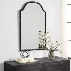 Black Textured Arch Wall Mirror