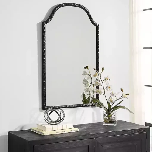 Black Textured Arch Wall Mirror