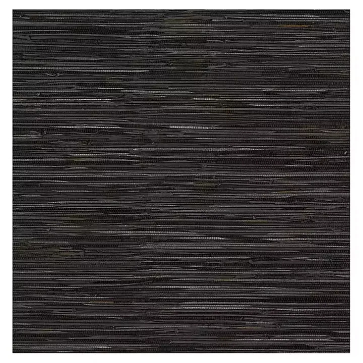Black Textured Grassweave Peel & Stick Wallpaper
