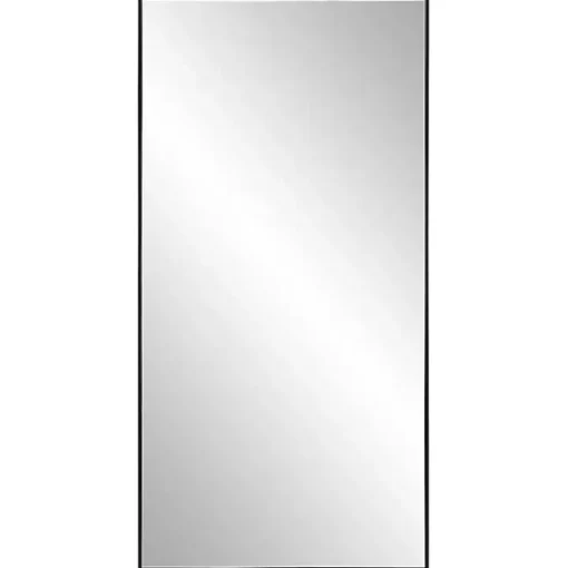 Black Thin Frame Rectangle Wall Mirror