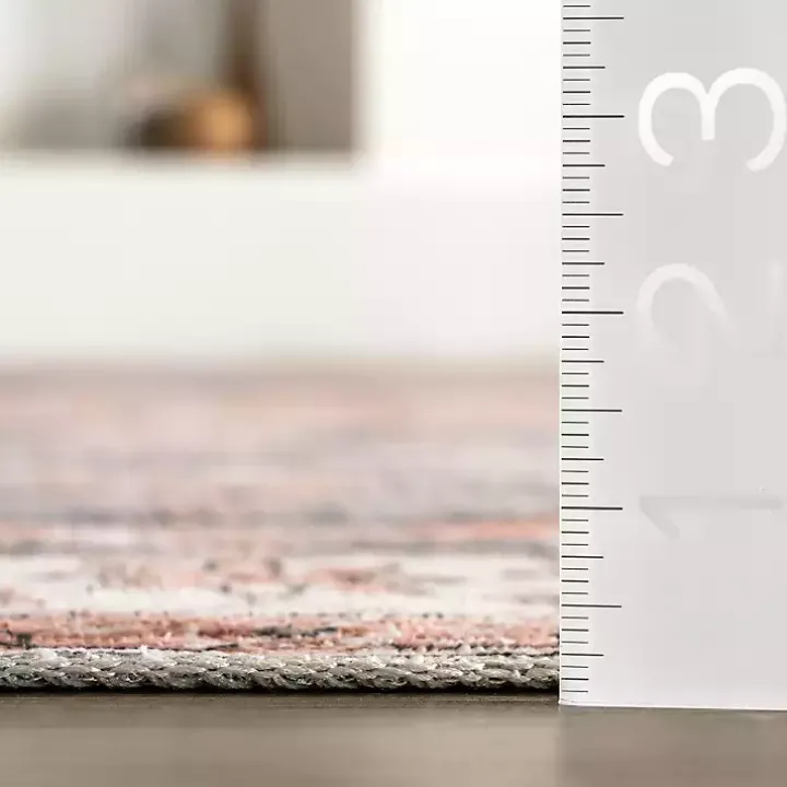 Black Vintage Motif Washable Area Rug, 8x10