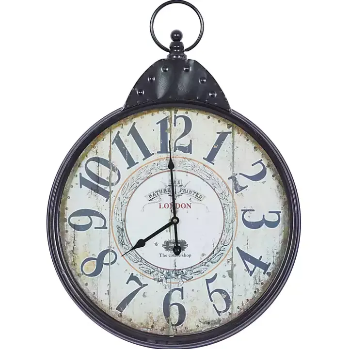 Black Vintage Pocket Watch Wall Clock