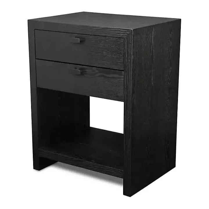 Black Vivara 2-Drawer Nightstand