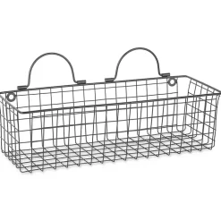 Black Wall Hanging Wire Baskets, Set of 2