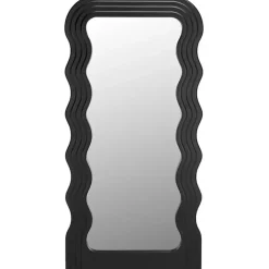 Black Wavy Mayha Leaner Mirror