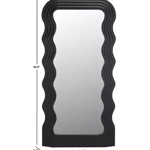 Black Wavy Mayha Leaner Mirror