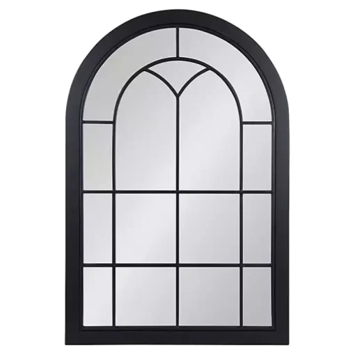Black Windowpane Arch Geoffrey Mirror
