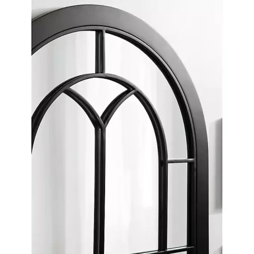 Black Windowpane Arch Geoffrey Mirror