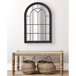 Black Windowpane Arch Geoffrey Mirror
