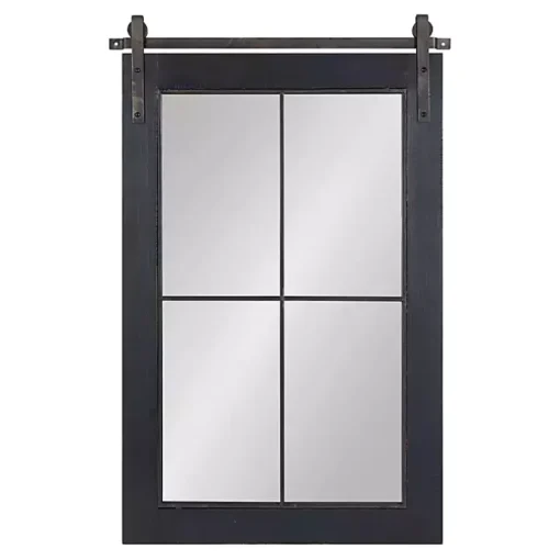 Black Windowpane Kates Mirror, 23x36 in.