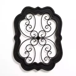 Black Wood and Metal Decorative Wall Plaque