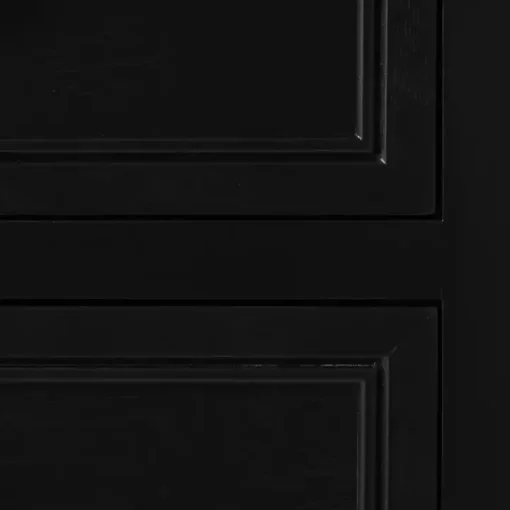 Black Wood and Natural Rattan Cabinet