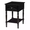 Black Wood Charging Traditional Accent Table