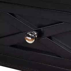 Black Wood Charging Traditional Accent Table