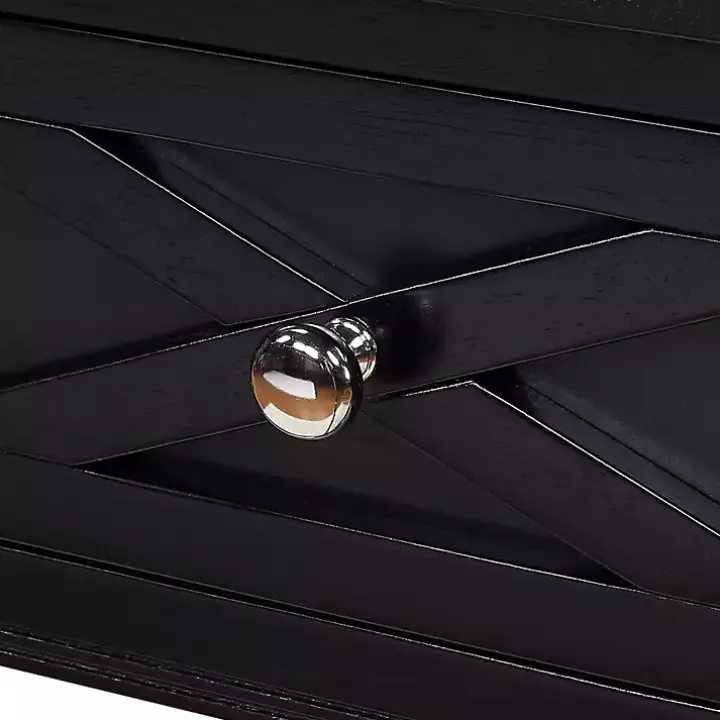 Black Wood Charging Traditional Accent Table