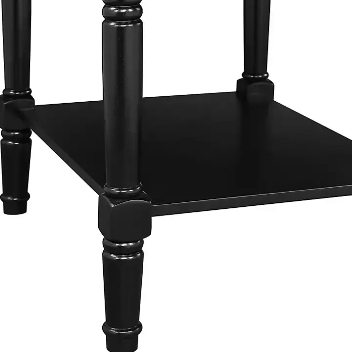 Black Wood Charging Traditional Accent Table
