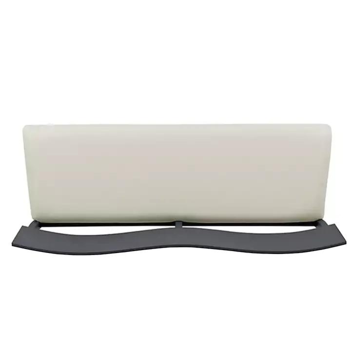 Black Wood Cream Upholstered Bench