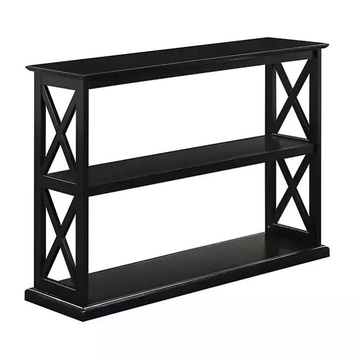 Black Wood Double X Sides Console Table