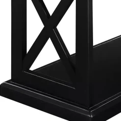 Black Wood Double X Sides Console Table