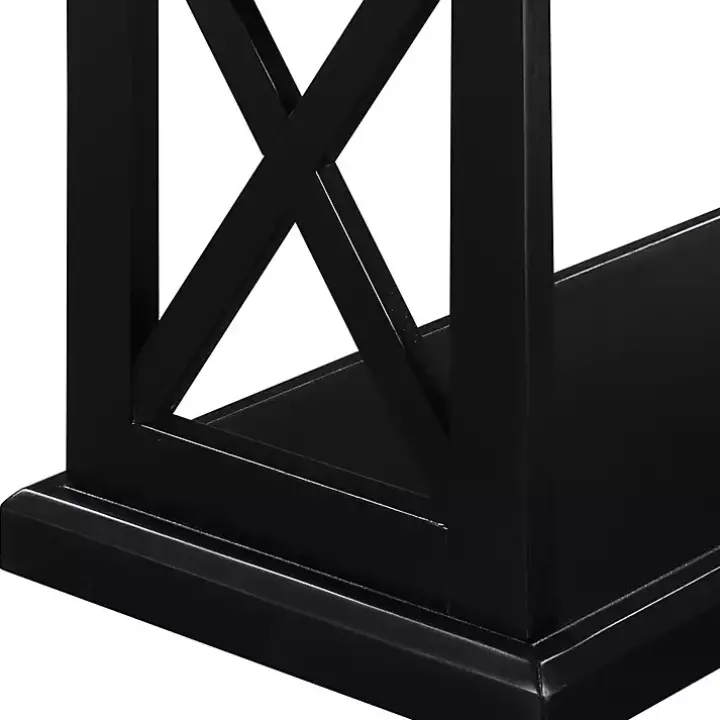 Black Wood Double X Sides Console Table