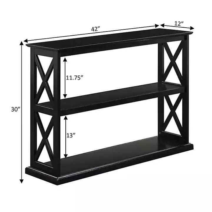 Black Wood Double X Sides Console Table