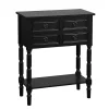 Black Wood 4-Drawer Barrett Console Table