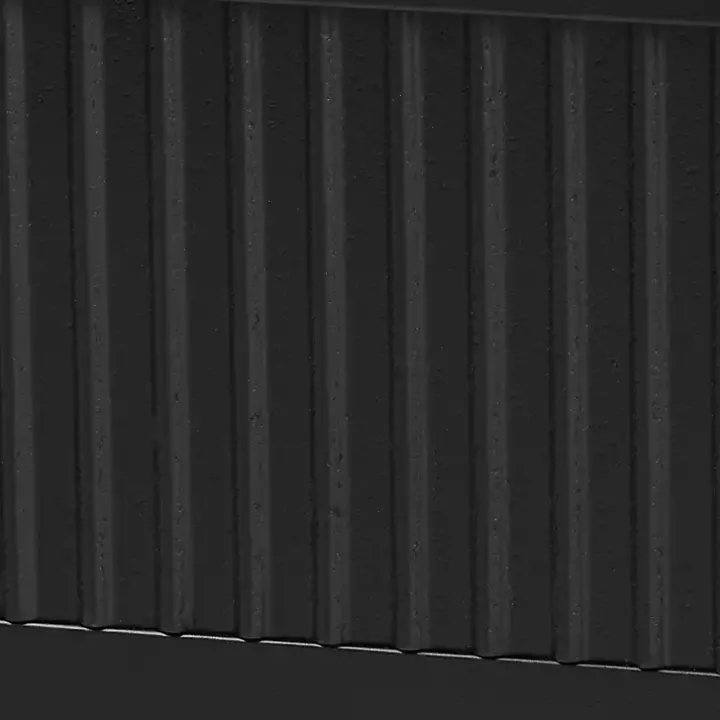 Black Wood Fluted Headboard Primrose King Bed