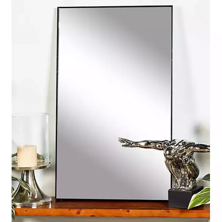 Black Wood Framed Mirror, 24x40 in.