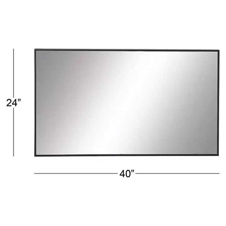 Black Wood Framed Mirror, 24x40 in.